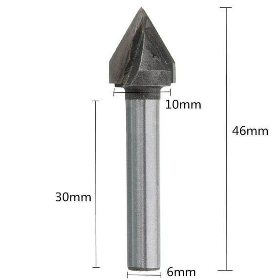 CNC 60°60 Degree Router Engraving WoodWorking V Groove Bit 6*10mm Cutter Tool