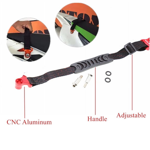 CNC Adjustable Rear Fork Rescue Strap Sling Belt For HONDA YAMAHA KAWASAKI KXF