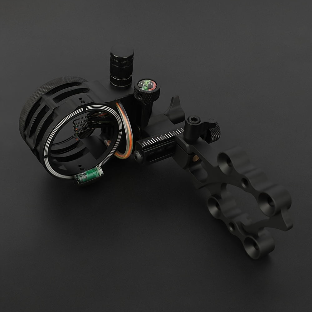 CNC Aluminum Alloy Compound Bow Sights - Adjustable 5-Pin R Scope System, Ambidextrous Design for Outdoor Hunting and Shooting, Durable Black Archery Accessories, Archery Accessories