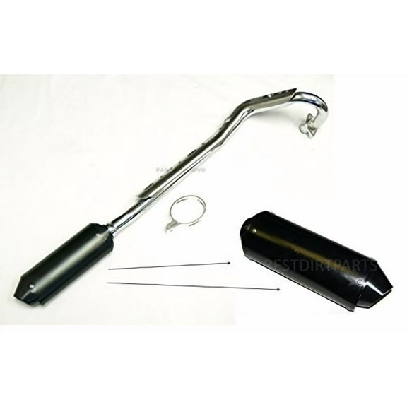 CNC Big Bore Black Muffler Exhaust System Kit Compatible with Pocket Pit Dirt Bikes 110cc 125cc 150cc SDG