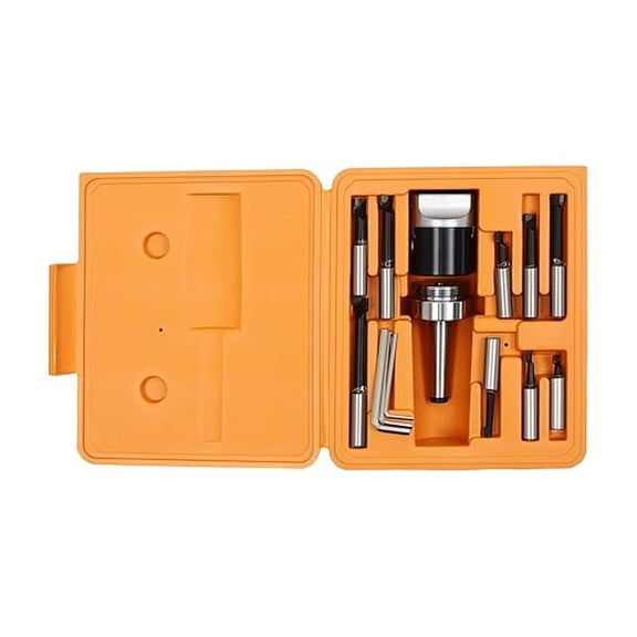 CNC Boring Head MT2-F1 50mm Kit - 9pcs 12mm Boring Bars - Milling Tools Set - Precise Micro Adjustment - Wide Compatibility