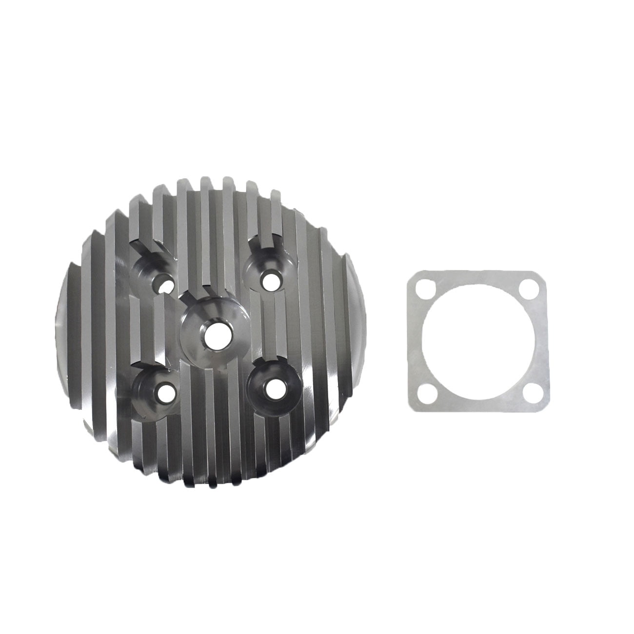 CNC Cylinder Head for 66cc/80cc Motorized Bicycle Engine with Gasket, Aluminum, Silver (1-Piece)