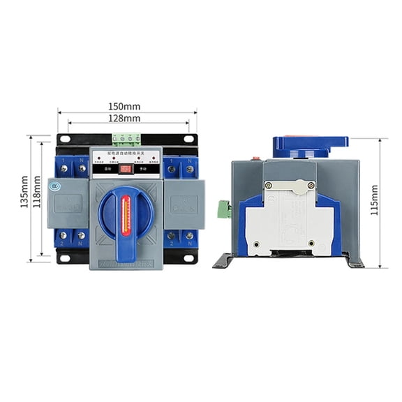 CNC Dual Power Automatic Transfer Switch Household 2P63A Mains Power nerat Two-way ATS Switch 50/60Hz