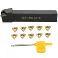 thumbnail image 1 of CNC Lathe Tool Holder SER2020K16 & AG60 Blade Insert for Precision Turning & Threading, Includes Boring Bar & Wrench - Durable & High-Quality Accessories for Metalworking, 1 of 9