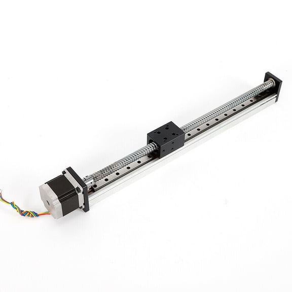 CNC Linear Motion Guides, 600mm CNC Linear Guide Rail Slide Stage Actuator Ball Screw Stroke Nema 23 Motor Stage Rail Guide Motion Table for DIY CNC Router Milling Machine