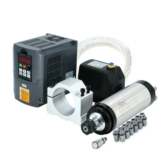 CNC Machine Tool Spindle 2200w 2.2kw 24000RPM ER20 Water Cooling Spindle VFD 80w Water Pump 80mm Bracket ER20 Collets ,Efficient Performance