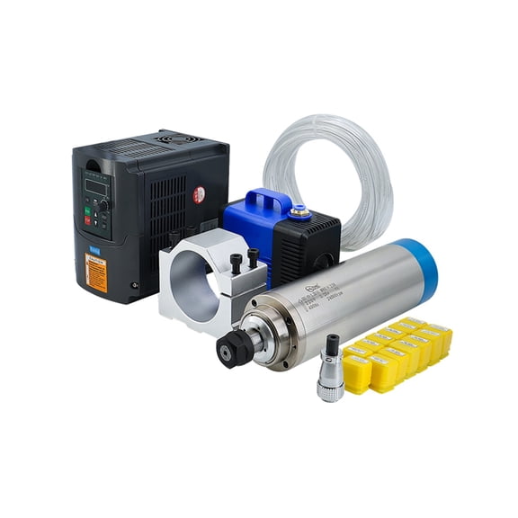 CNC Machine Tool Spindle 2200w 2.2kw 24000RPM ER20 Water Cooling Spindle VFD 80w Water Pump 80mm Bracket ER20 Collets ,Enough Power