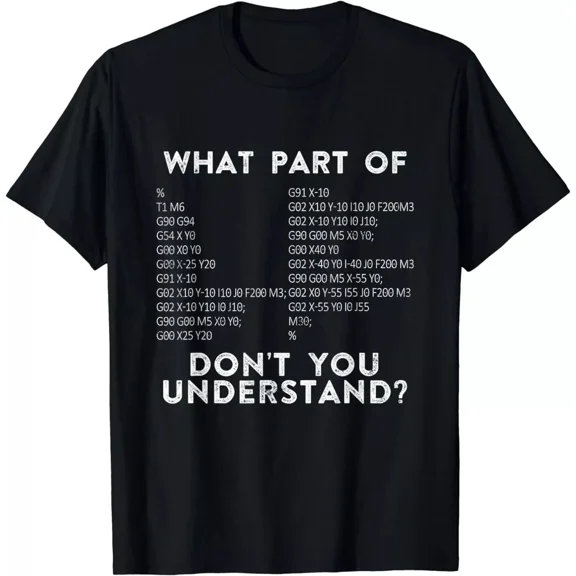 CNC Machinist G Code What Part Don't You Understand Funny Unisex T-Shirt Gift, up to size 5XL