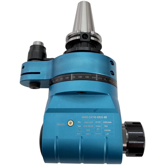 Fixed 90 Angle Head Collet Chuck CNC Milling Head for Precision Machining 1:1 Gear Ratio