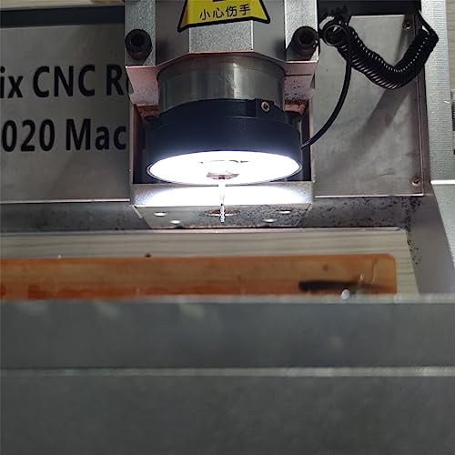 CNC Milling Machine Spindle Ring Light, 55mm Magnetic Brightness Adjustable Ring Light Work Lamp Light Source, Engraving Machine Vertical No Shadow Flexible Long Wire Magnetic Work