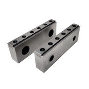 CNC Milling Steel Vise Hard Jaw, 6  Wide, Serrated W/ 0.100  Replaceable Teeth