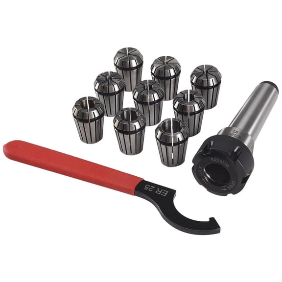 CNC Milling and Lathe Set for Hobbyists and Machinists 9-Piece ER25 Collets 3-16mm With MT3- Rod No Adapter Needed