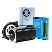 CNC Nema34 86mm 4.5N 8.5N 12N Closed Loop Stepper motor Kit + 400W 60V PSU + HBS86H Hybrid Servo Driver + Encoder Cable ,Easy to Use - 12NM_14MM