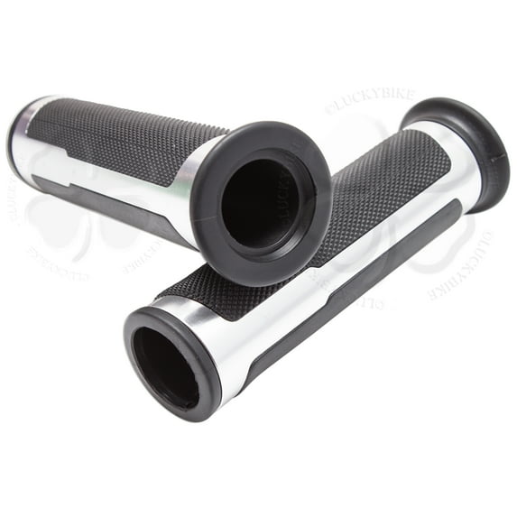 CNC Omega Hand Grip 7/8" Silver Universal Gel Handle Bar 22mm Left Right