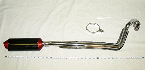 CNC Red (Tip) and Black 38mm Exhaust Muffler Silencer Pipe and Clamp Set for 125cc 140cc 150cc 160 Lifan Yx Stomp SDG Pit Dirt Bikes