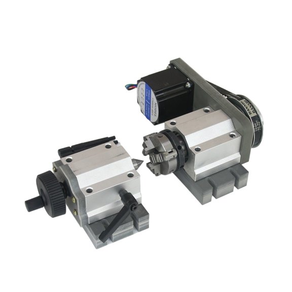 CNC Rotary Axis A 4th Axis 50mm 65mm Chuck 3 Jaws Center Height 51mm CNC Tailstock NEMA23 Stepper Motor CNC Wood Router Tools ,Low Noise - 65MM CHUCK