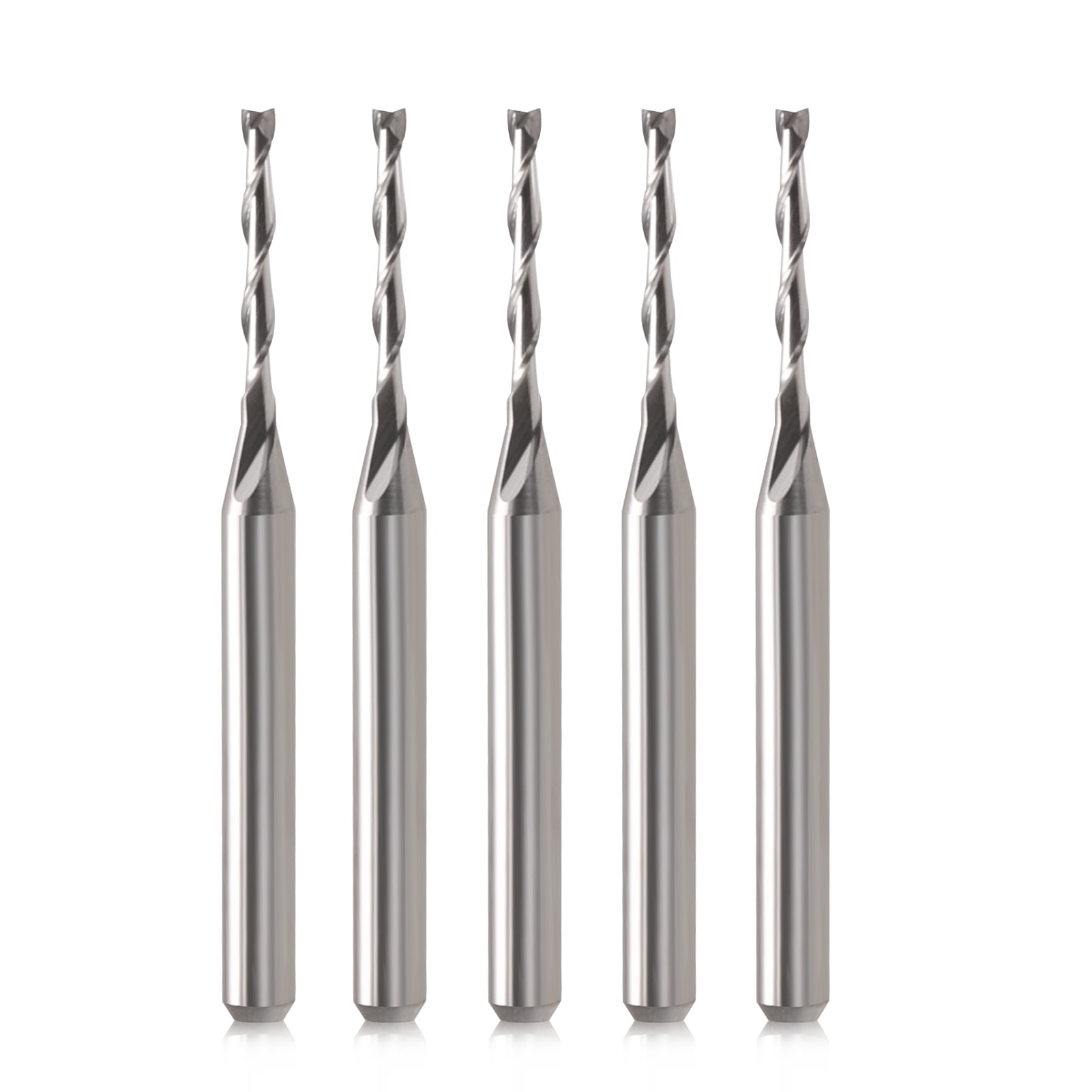 CNC Router Bits 1/8" Shank CNC Bit End Mill 1/16" Cutting Dia Flat Nose Carbide Endmill Two