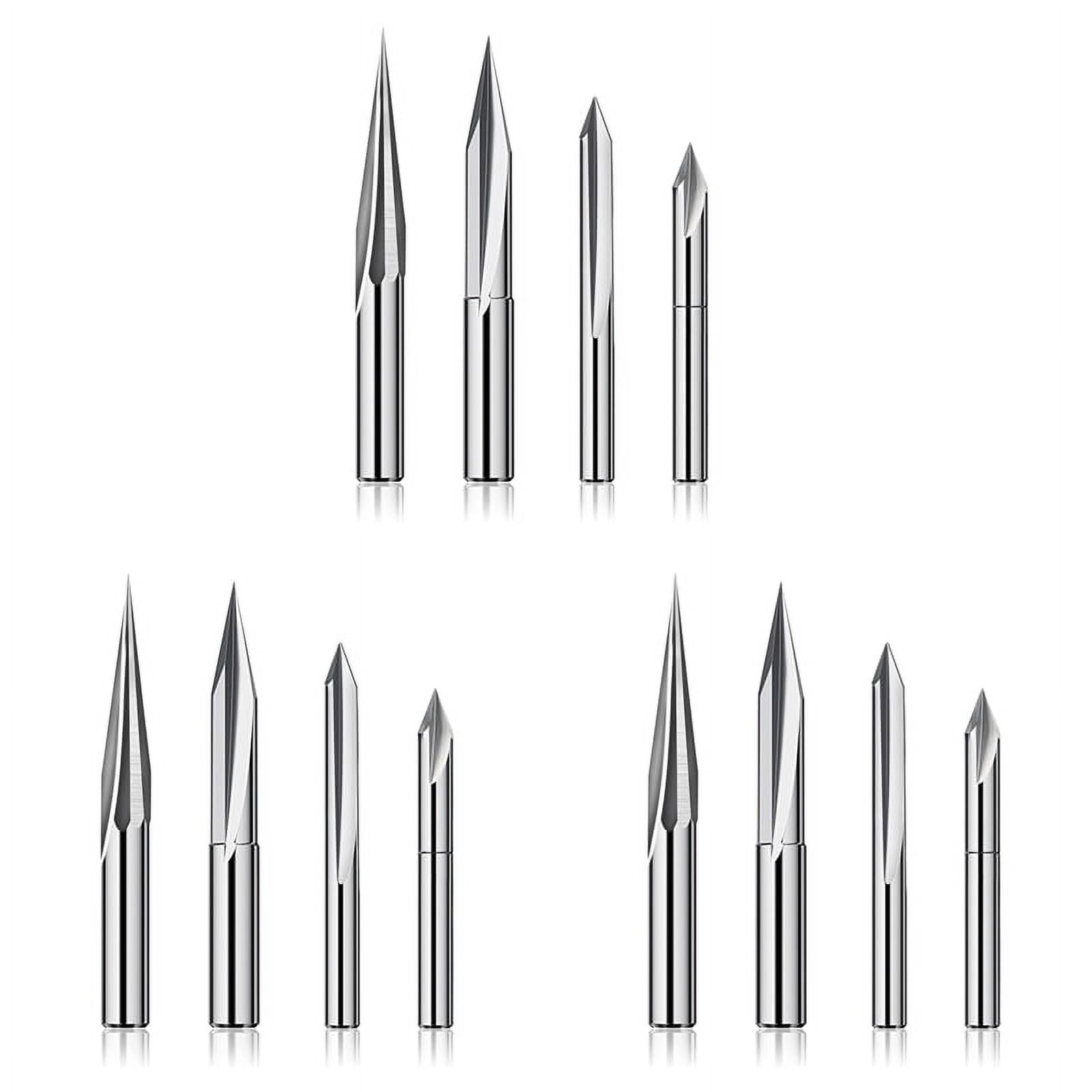 CNC Router Bits Set 1/4 Shank, Engraving Wood Carving Router Bit 6mm ...