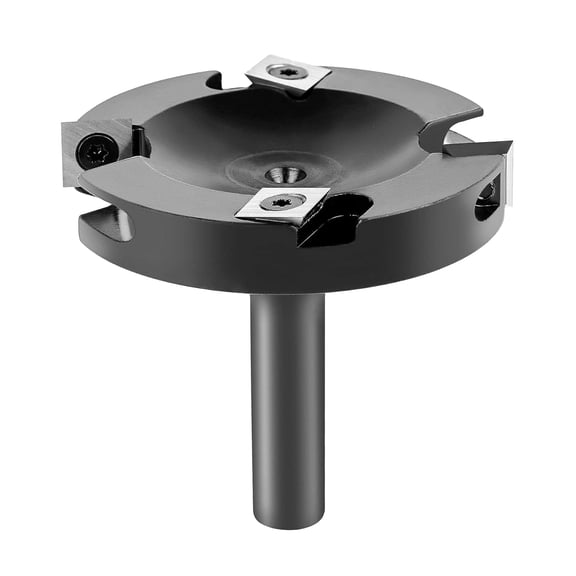 CNC Spoilboard Surfacing Router Bit, 1/2" Shank 3" Cutting Diameter, 2+2 Slab Flattening Router Planer Bits, Tungsten Carbide, 4 Flutes, for Woodworking Mill Planing