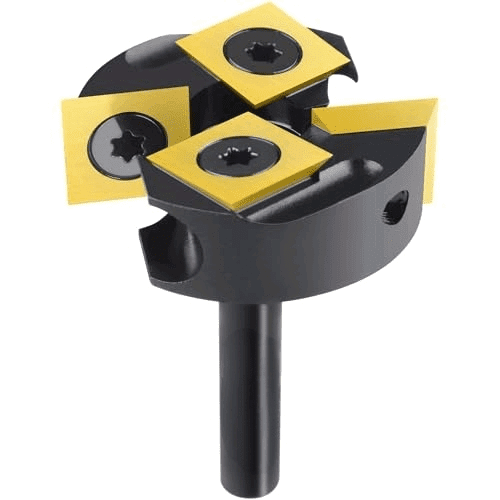 CNC Spoilboard Surfacing Router Bit 2@ Inserts, 1/4" Shank, Extra Large 1-3/8" Cutting Dia. Carbide Slab Flattening Router Bits Wood Planing Planer Bit with Long Life TiN Coating