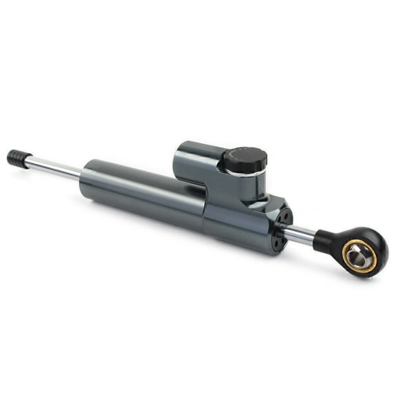 CNC Steering Damper Motorcycle Stabilizer Linear Reversed Control Grey Universal
