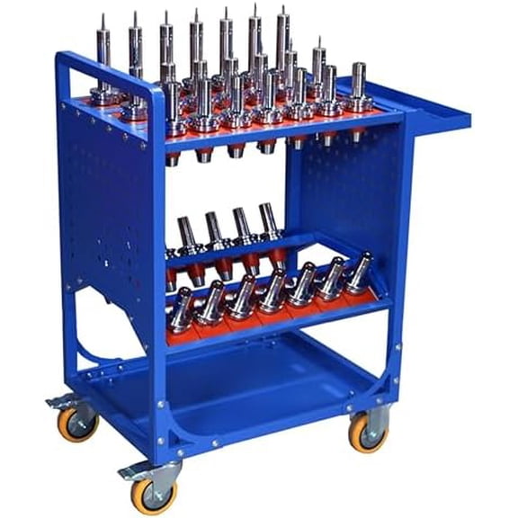 CNC Tool Cart BT40 Mobile Tool Rack CNC Tool Cart 35 Capacity CAT40 BT40 Service Cart with Wheels Heavy Duty (BT40 35 Capacity)$$Tools
