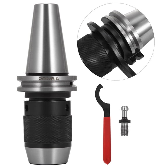 CNC Tool Holder CAT40 Keyless Drill Chuck 1/2", for Use in Milling, Lathe, and Engraving Machines
