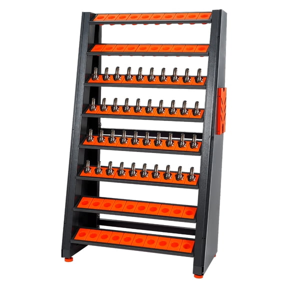 YEAHIBABY Cnc Tool Holder Organizer Orange Durable Metal Shelving for Industrial Environments