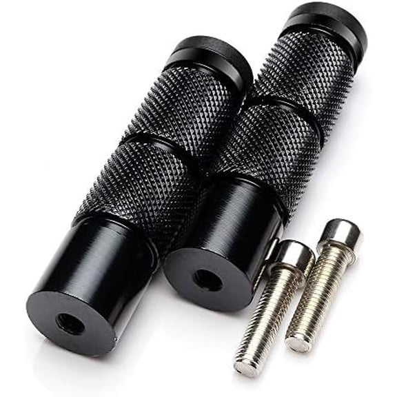 CNC Universal Motorcycle Bicycle EBike Passenger Foot Pegs For Super73 Rearsets Rear Set Footrests M8 Footpeg Foot Rest Peg Pedals Electric Car Scooter Mini Bike Dirt Bike Go Kart Install Hole 8mm