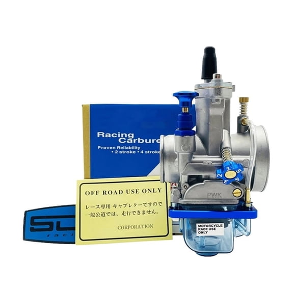CNC high-speed PWK24 26 28 30 32 34mm motorcycle carburetor transparent blue bottom cover modified racing car