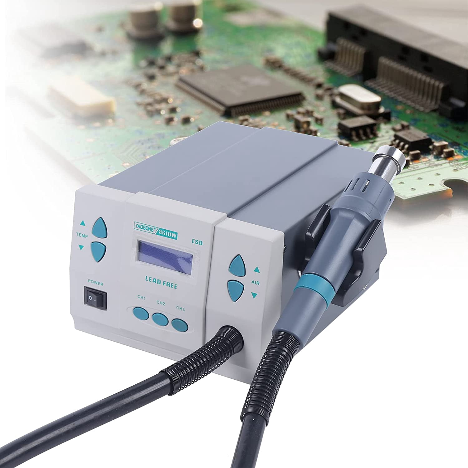 CNCEST 1000W 861DW Digital Heat Gun Air Rework Station Soldering Heat Gun 110V