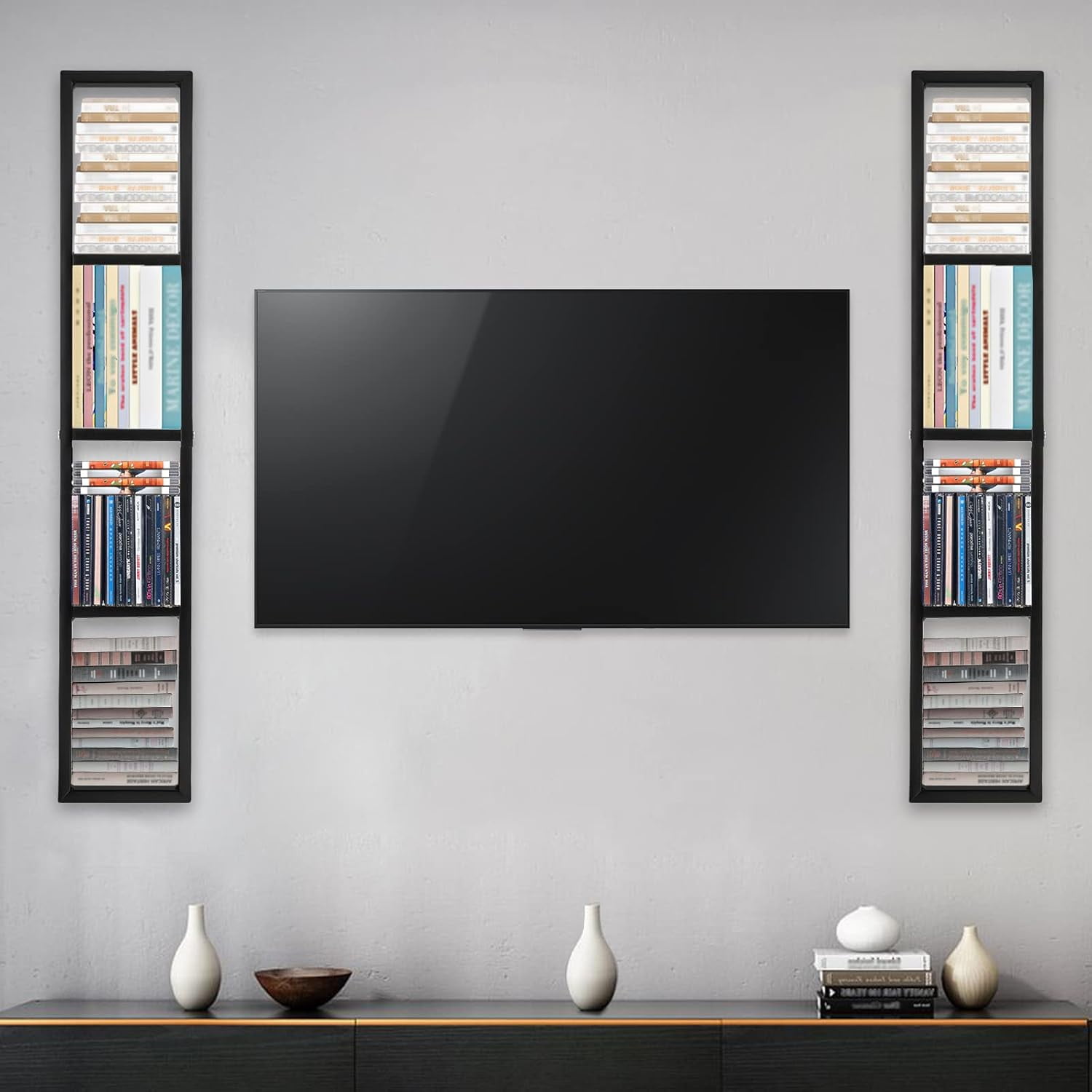 CNCEST 2 Floating Rack Wall Mounted CD/DVD Rack, Media Storage ...