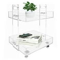 thumbnail image 1 of CNCEST 2 Tier Acrylic Storage Cart Kitchen Utility Organizer Rack + 4 Rolling Wheels, 1 of 10
