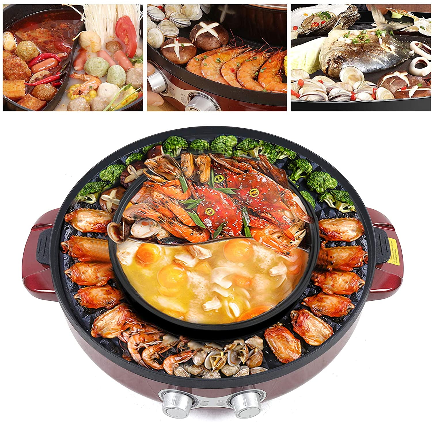 Multi-function Electric Grill Home Indoor Electric Baking Pan Smokeless  Teppanyaki BBQ Barbecue 220V