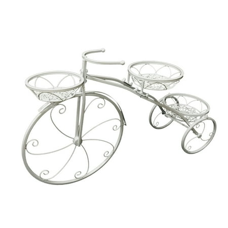3 Tier Metal Plant Stand Planter Holder Flower Bicycle Shape Shelf Rack Display