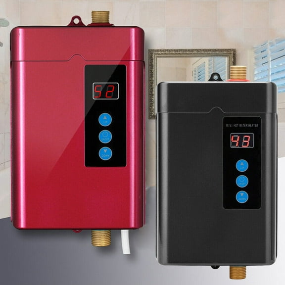 CNCEST 3000W Electric Instant Hot Water Heater Digital Display Tankless Boiler On Demand 110V Black