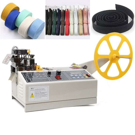 CNCEST 4.3" Belt Cutter Digital Cutting Machine 280W Automatic Control Digital Belt Cutter Machine for Nylon Webbing Zipper Belt Cutting with Different Cutting Speed Width