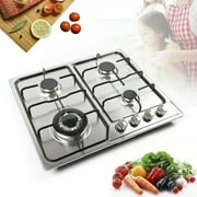 CNCEST 4 Burners Battery Ignition Gas Cooktop Stoves 23 LPG/NG Built-in Gas Hob