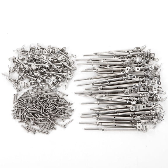 CNCEST 50 Pack T316 Stainless Steel Cable Railing Tensioner Hardware Kit For 1/8" Cable