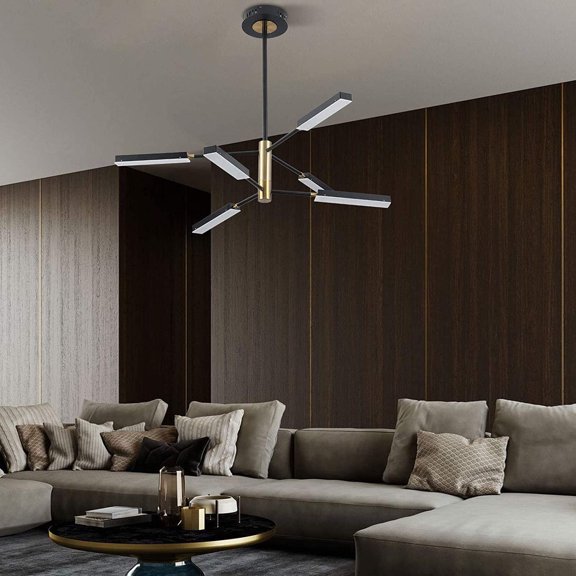 6-Head Fashionable Living Room Chandelier Kitchen LED Acrylic Ceiling Light Diameter 9040CM