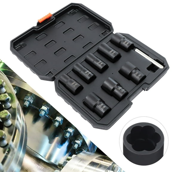 CNCEST 8X Bolt Remover Damaged Worn Nut Extractor Set Stripped Extraction Socket Tools