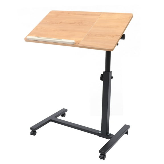 CNCEST Adjustable Laptop Rolling Desk Sofa Snack Side Table Tilt Stand Caster Cart Bed Side Table