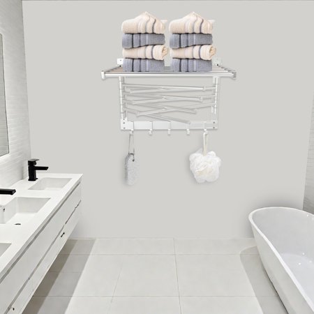 CNCEST Bathroom Towel Shelf Towel Rack Wall Mounted Bathroom Towel Rack(Silver)