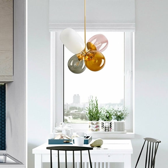 CNCEST Creative Glass Balloon Chandelier, LED Colorful Balloon Light Bar Pendant Light