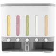 thumbnail image 1 of CNCEST Dry Food Dispensers, 5 Grid Rice Storage Distributor Grain Container Dispenser w/Cup Dry Food Storage Container Beans Dispenser Home Kitchen Easy to Clean (10 L), 1 of 9