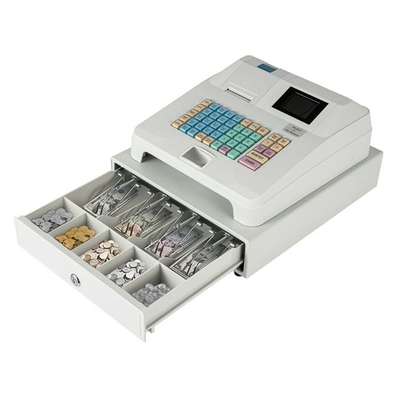 CNCEST Electronic Cash Register 48 Keys POS Casher 8 Digital LED Display w/Drawer NEW
