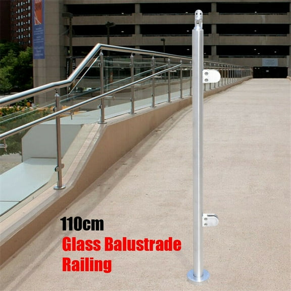 CNCEST End Post Stainless Glass Pool Fence Post Balustrade Railing Post for Deck Handrail 110cm