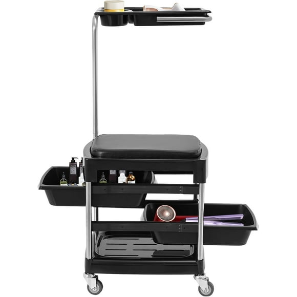 CNCEST Manicure Beauty Chair with Two Tool Organizer Drawers and Trolley Portable Nail Table Suitable for Manicure and Pedicure, Tattoo, Beauty Salon