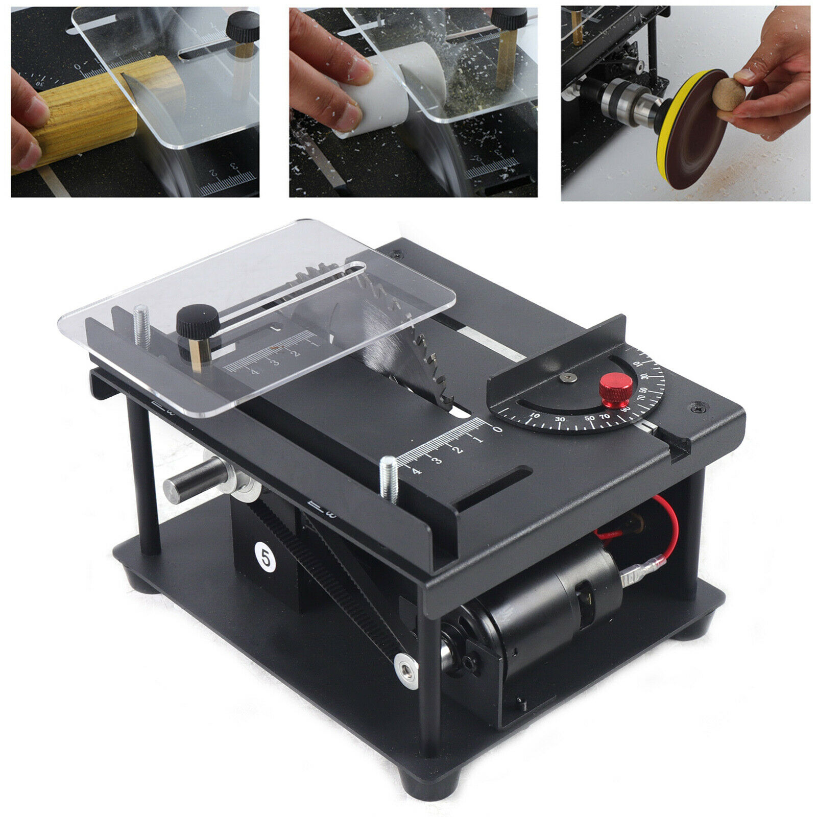 CNCEST Mini Electric Table Saw Hobby DIY Craft Woodworking Sliding Table Saw 
