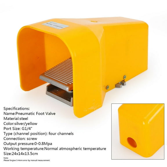 CNCEST Pneumatic Foot Pedal Valve Switch Control 3 Way 2 Position 1/4" Control Switch